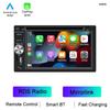 BQCC 2 Din 6.2“ Универсальный автомобильный DVD-плеер Mirrorlink BT USB AUX Проводной Carplay Android Auto RDS Радио Быстрая зарядка Автомагнитола
