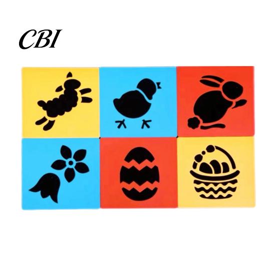 Easy Hold Paint Template 6 Pcs Painting Stencils, 5.5x5.9 Inch Washable Reusable DIY Home Decor Stencil Art Stencils for Wood Paper Fabric,