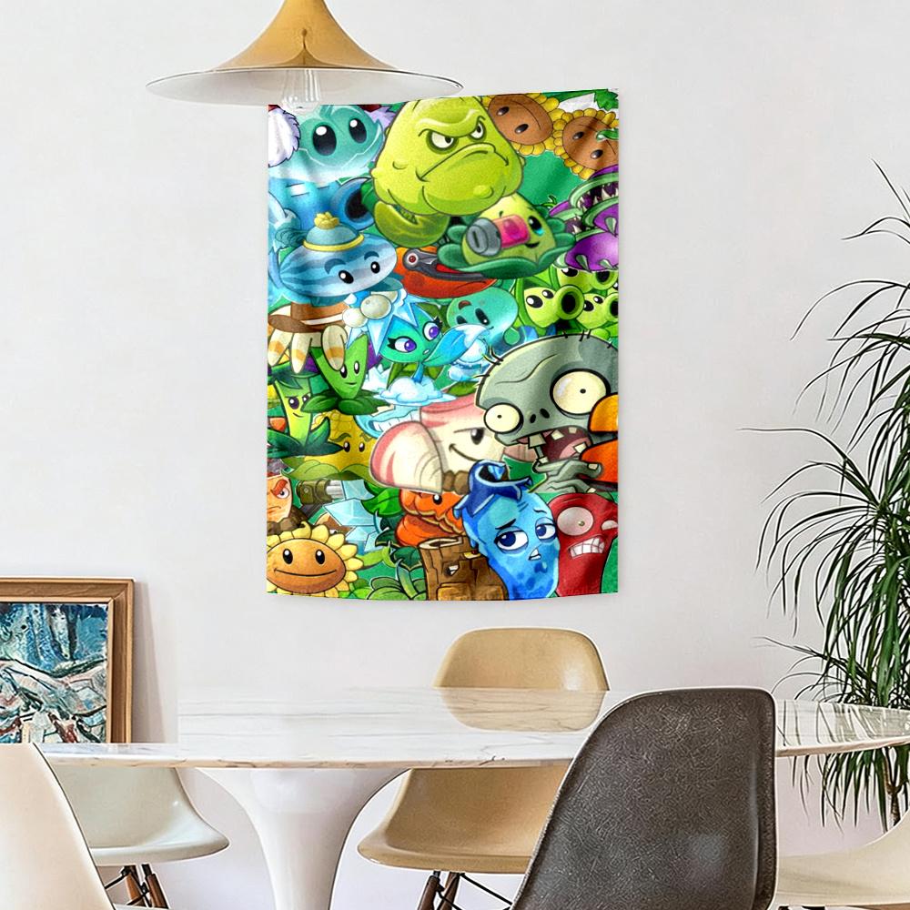 Plants Vs Zombies Aesthetic Tapestry Handmade Look Ideal For Bedroom Reading Corner Dorm Wall All Season Exotic Pattern Gift For Birthday