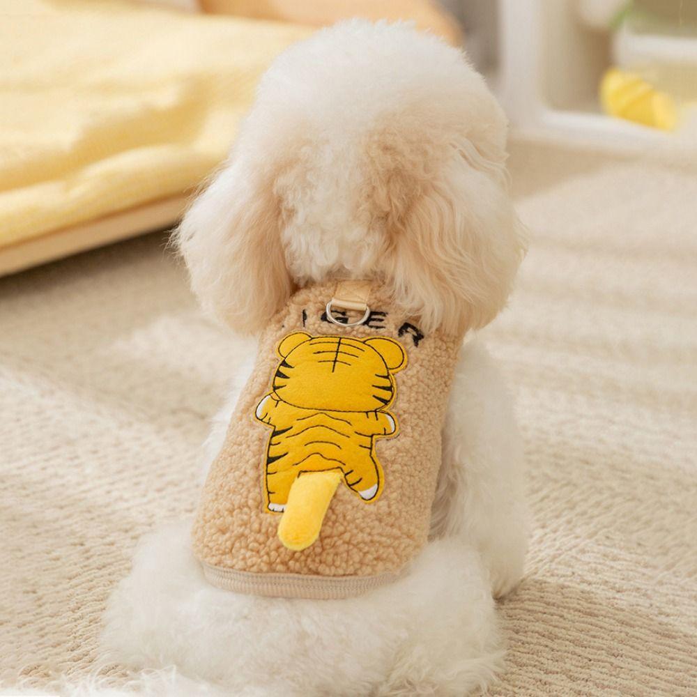 Теплый плюшевый жилет для собак с изображением динозавра, зимняя одежда для кошек, двуногая одежда для кошек и собак