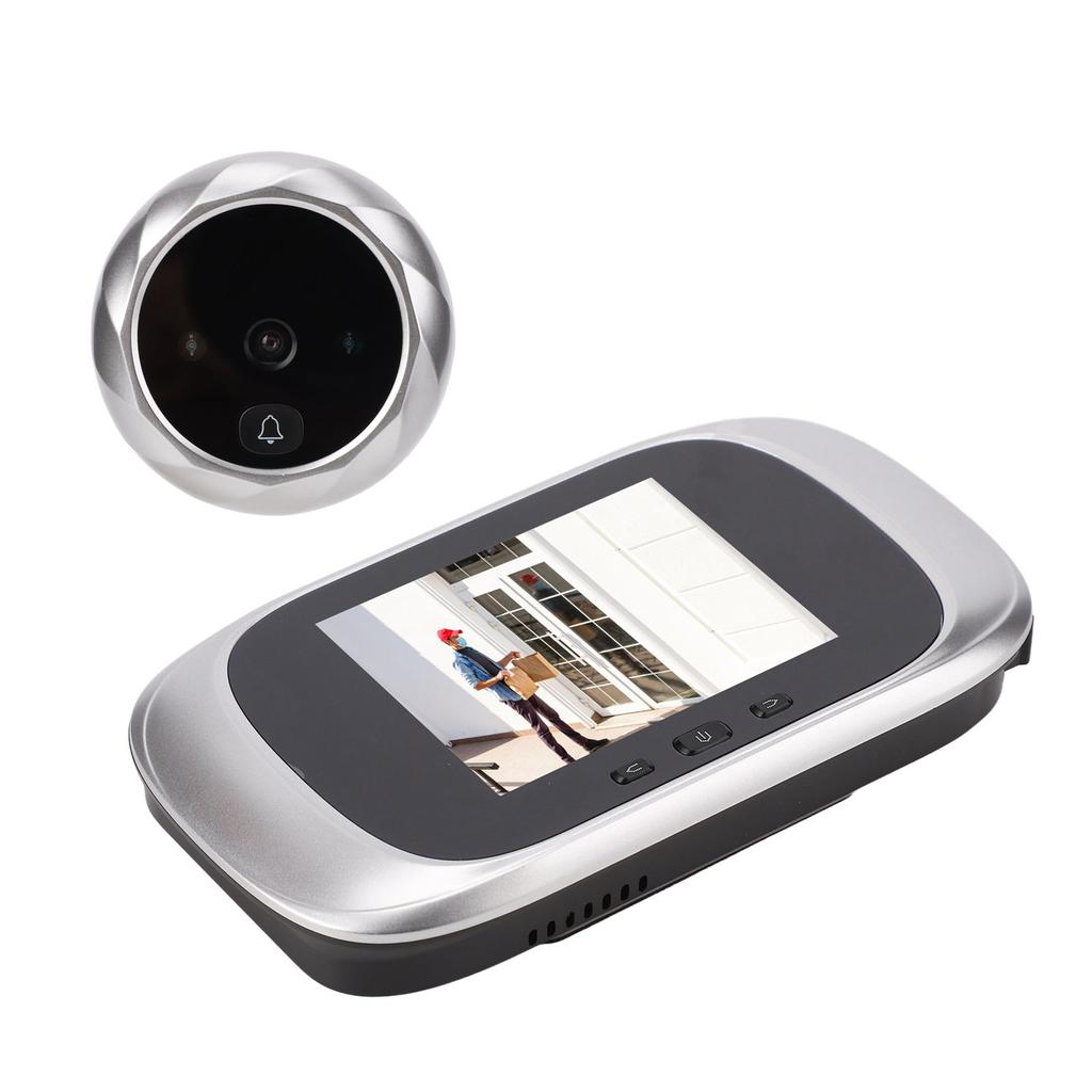 Цифровой дверной глазок с экраном высокой четкости 2,8 дюйма, широким углом обзора 90 градусов, поддержкой 12 языков