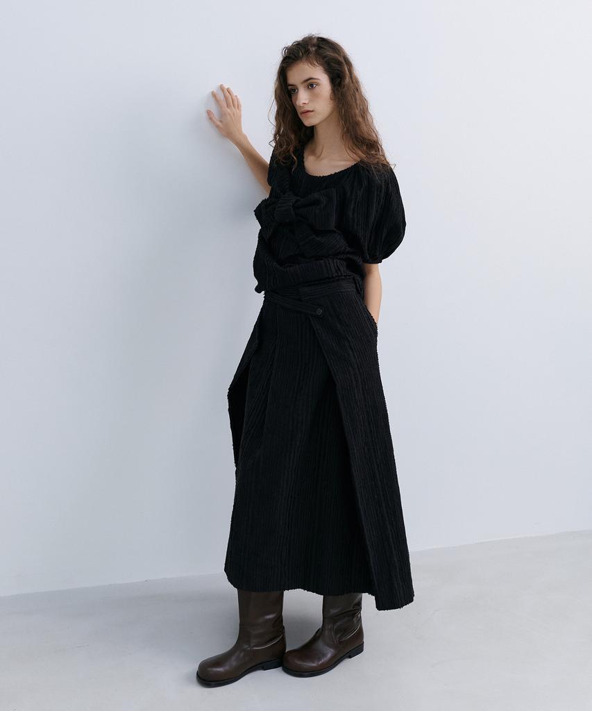 Epinggeulleo Origami Wrap Skirt - Black