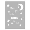 Nursery Moon Stars Canvas Printing Grey Picture Wall Art Painting Decor Kids Quotes Posters Baby Room Interior Decoration