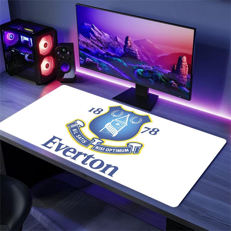 Коврик для мыши Everton FC, Большой игровой коврик для стола, Нескользящий коврик XXL для мыши для ноутбука и планшета, Игровой коврик для мини-ПК со прошитыми краями