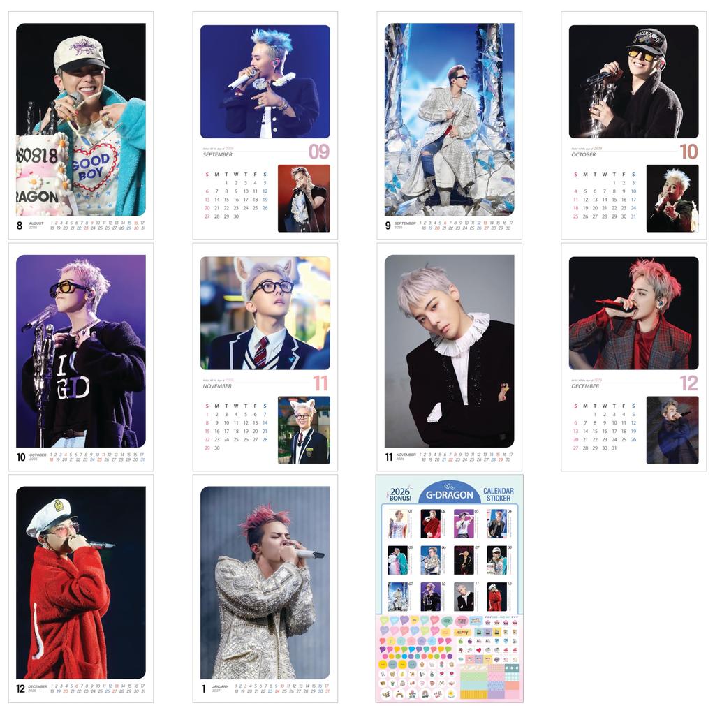 2026 Wall Calendar [K-STAR Wall Calendar] (G-DRAGON 01)