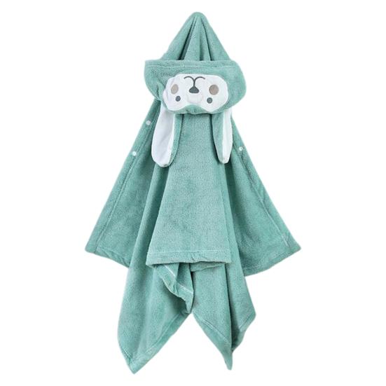 Детское банное полотенце, толстое, отлично впитывает воду, с капюшоном, в мультяшном стиле, на пуговицах, однотонное, теплое, мягкое, детское пончо для ванной, одеяло с ворсом