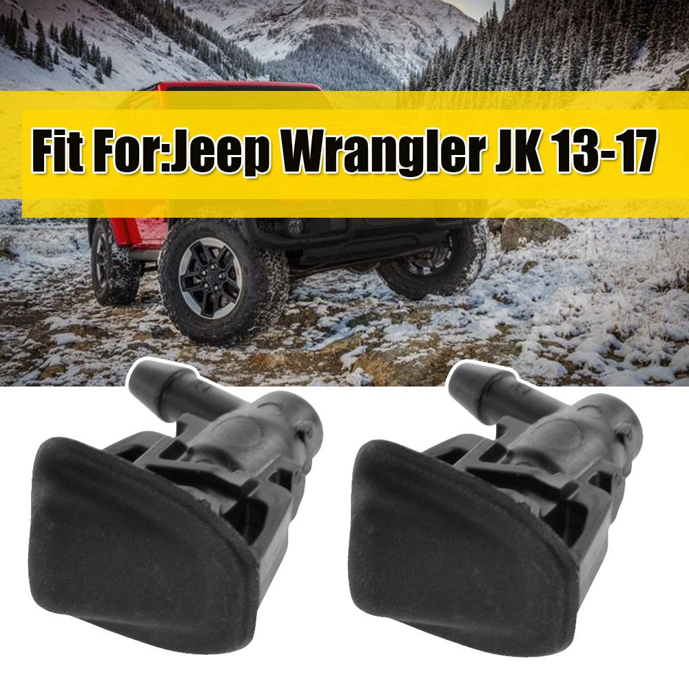 ABS Plastic Pair Front Windshield Wiper Washer Nozzle Spray for Jeep Wrangler JK 2013-2017 Creative Exterior Car Accessories