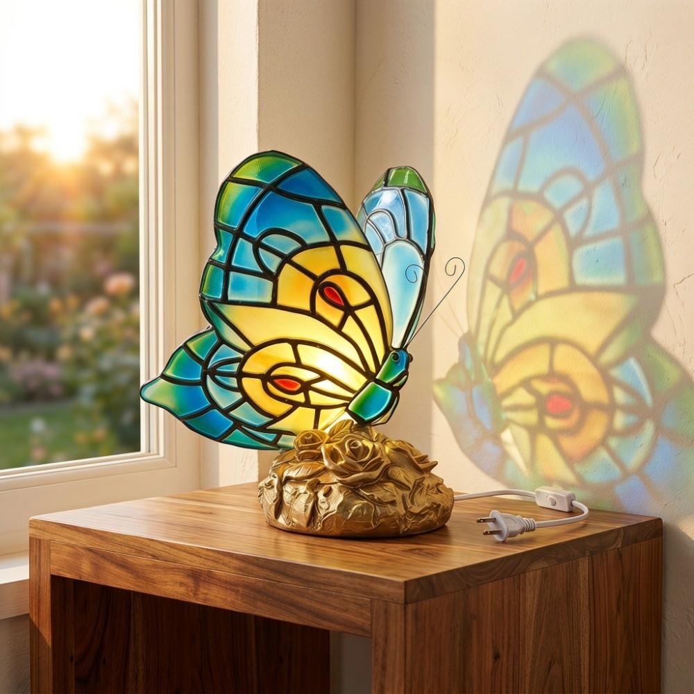 Vintage Colorful Butterfly Light Ornament Modern Table Lamps  Living Room