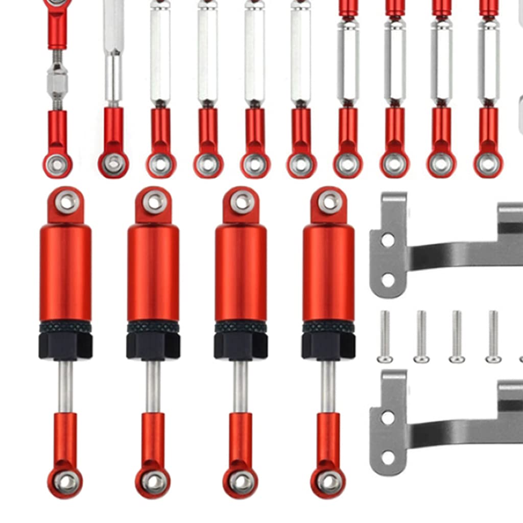 PEWETE RC Car Spare Parts Link Rod Seat Shock Absorber for 1:16 WPL C14, C24, C24-1, B14, B24FY Hobby Modification Accessories - Red