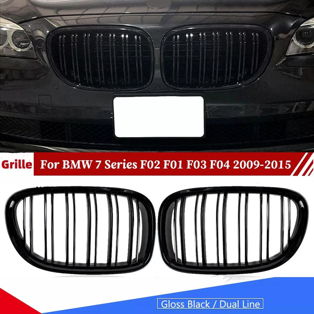 Решетка радиатора переднего бампера для BMW F01 F02 F03 F04 740i 750i 760Li 4 двери 2009-2015 двойные планки глянцевые черные гоночные решетки