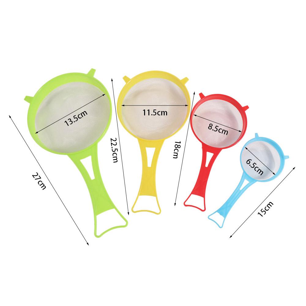 4Pcs/Set Fine Mesh Flour Sieve with Handle Colander Kitchen Tool Scoop Strainer Icing Sugar