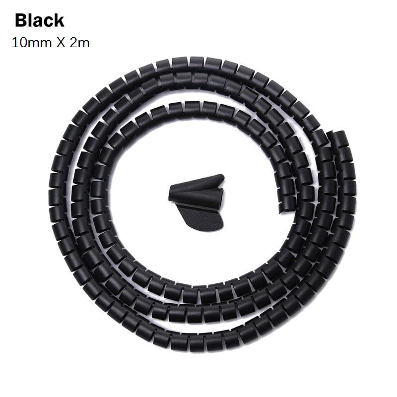 1,5/2 м 10/16 мм гибкий спиральный кабельный органайзер трубка для хранения шнура протектор управления кабельным катушкой настольный аксессуар для аккуратного хранения кабеля