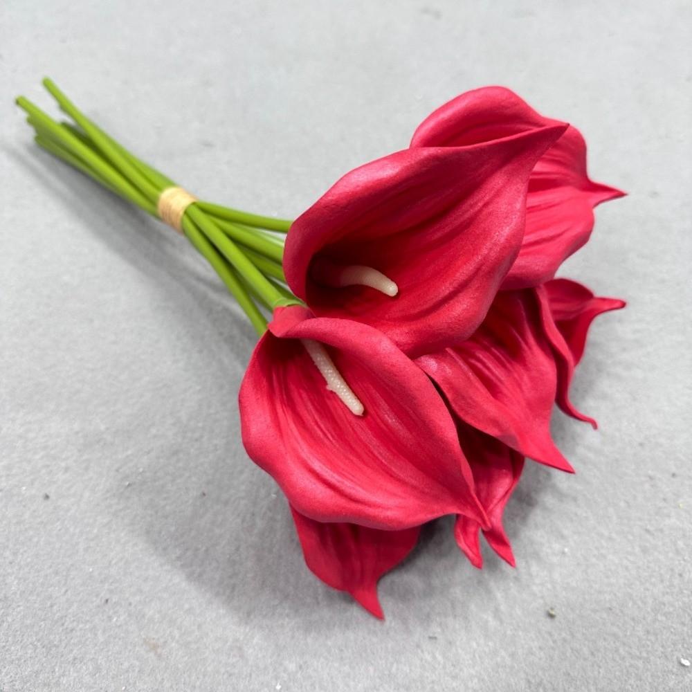 9Pcs Durable EVA Foam Calla Lily Bouquet White Color Lightweight Faux EVA Flowers Lifelike Artificial Calla Lily Bouquet Wedding