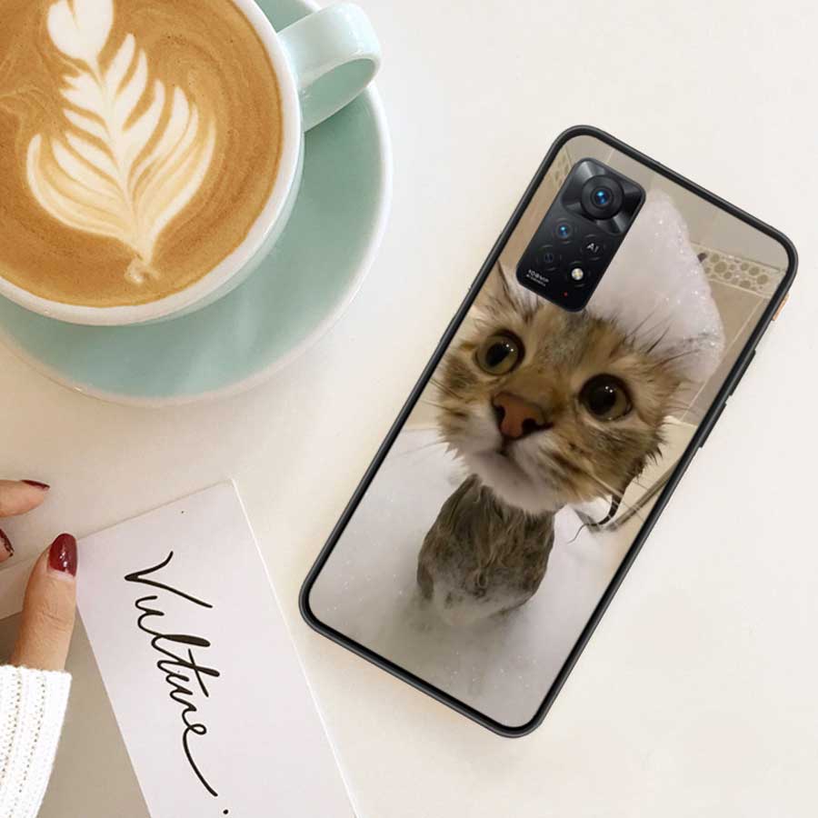 Забавный чехол для телефона с мемами про кошек Для Redmi 13C 14C Note 13 14 Pro 5G Plus 12 12C 10 10A 10C 9 9A 9C 9T 8 8A K70 Pro Xiaomi Cover S