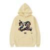 Street-style Anime Character Print Hoodie with Large Pocket Design, Loose Fit, Unisex, Trendy Casual Everyday Top