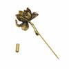 Vintage Gold Silver Color Lotus Pins Brooches For Women Long Flower Lapel Badge Men's Suit Collar Wedding Accessories Jewelry