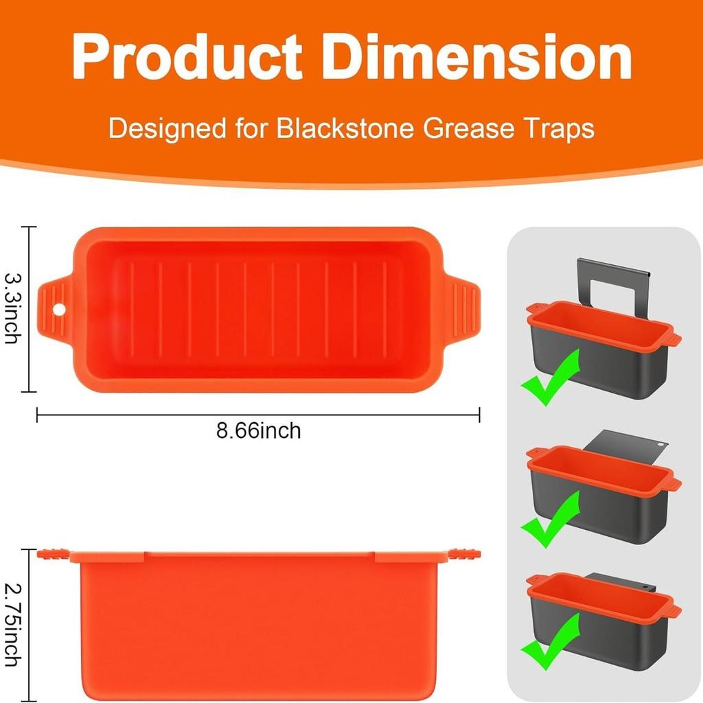 Silicone Barbecue Oil Collection Box Foldable Silicone Oil Receptacle for Foldable Grease Lined Silicone Pad