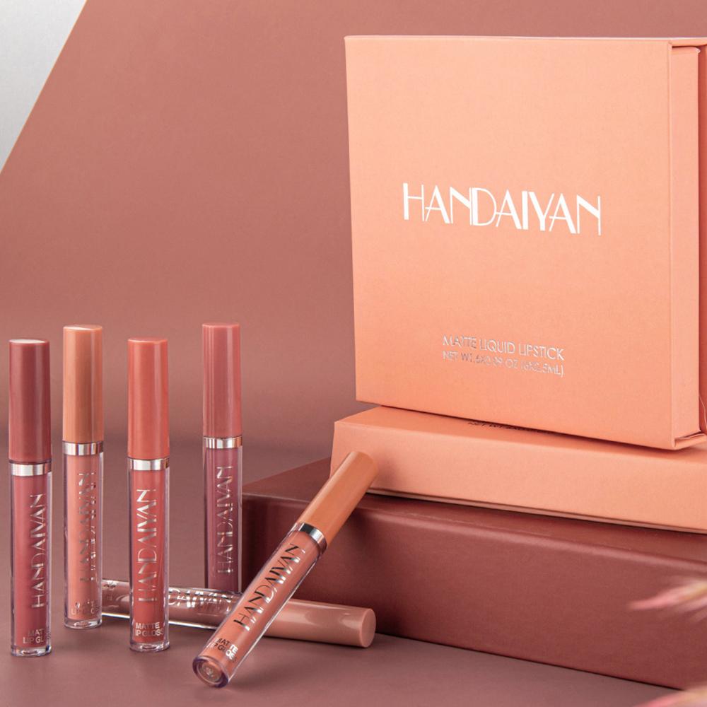 HANDAIYAN 6 шт. жидкий бархатный матовый блеск для губ красная помада телесного цвета для макияжа женская долговечная водостойкая косметическая косметика