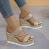 Women's Slipper New Slides Women Wedge Sandals Summer Pump Pearl Rhinestone Platform Casual Ladies High Heels Slippers