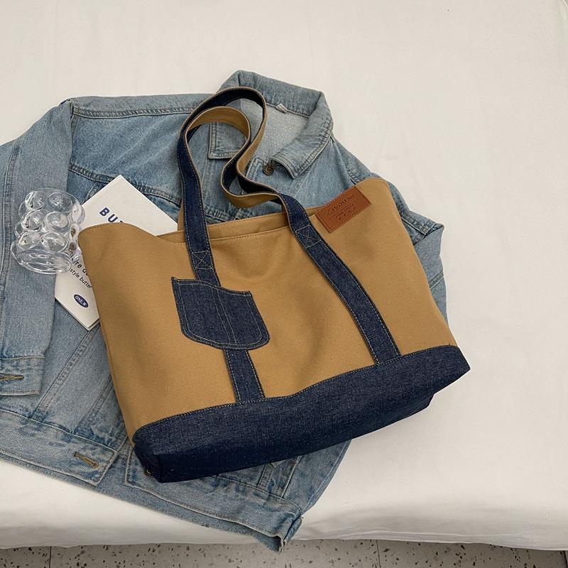 Холщовая большая сумка Женская новая повседневная сумка через плечо Большой вместимости Классная сумка для поездок на работу Сумка-тоут