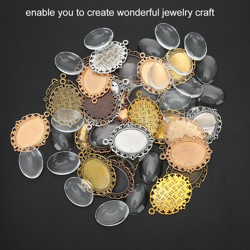 Ювелирная подвеска DIY Подвески-основы с купольным стеклом Изготовление ювелирных изделий Аксессуар 60 шт.