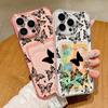 Чехол для телефона с прозрачным слотом для карт и узором «бабочка» для iPhone 16 Pro Max 15 Pro 14 13 12 11, мягкий силиконовый прозрачный противоударный тонкий чехол-бампер