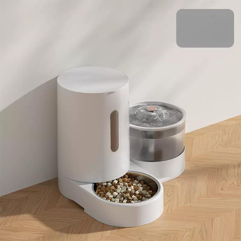 Диспенсер для воды для питомцев, подключаемый к сети, Автоматическая кормушка, Разделение влажного и сухого, Большая вместимость, Миска «все в одном» для воды и еды, Товары для питомцев