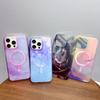 For iPhone 16 Pro Max Case Compatible with MagSafe Ink Painting IMD PC+TPU Phone Cover