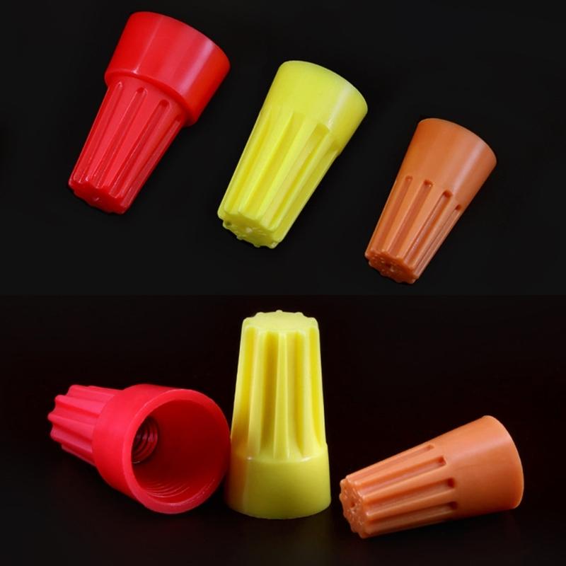 Соединители для проводов с стальной пружиной для стабильного соединения 300 шт. Легко закручивающиеся ребристые колпачки для электрического соединения проводов