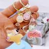 Personalized Cartoon Five-Star Milk Tea Oil Liquid Drift Bottle Keychain Schoolbag Car Creative Pendant