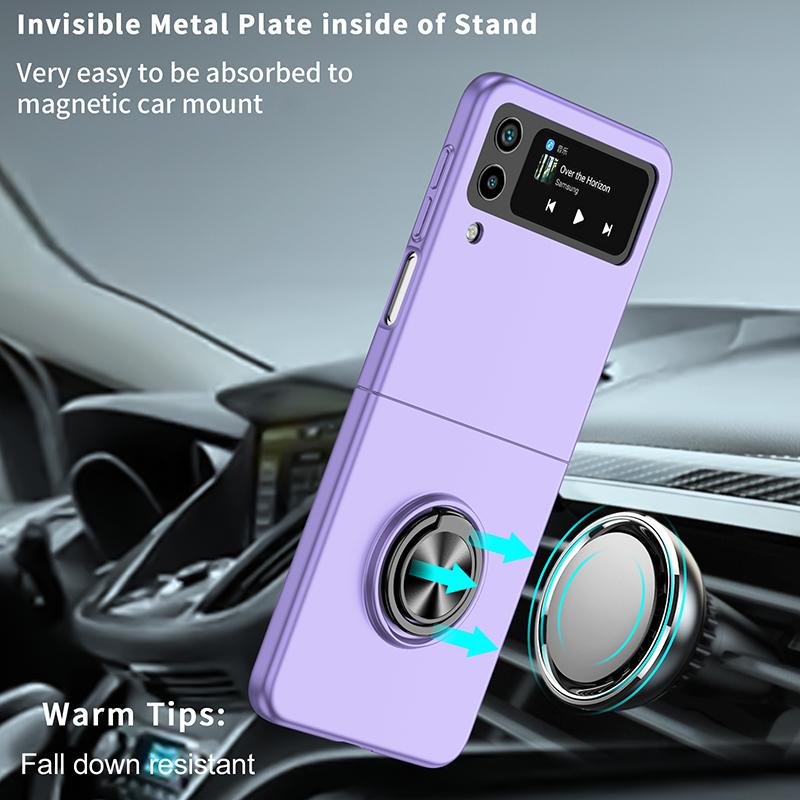For Galaxy Z Flip 3 4 Case Shockproof Armor Magnet Ring Kickstand Bracket Back Cover Case For Samsung Galaxy Z Flip 1 2 5g Cases