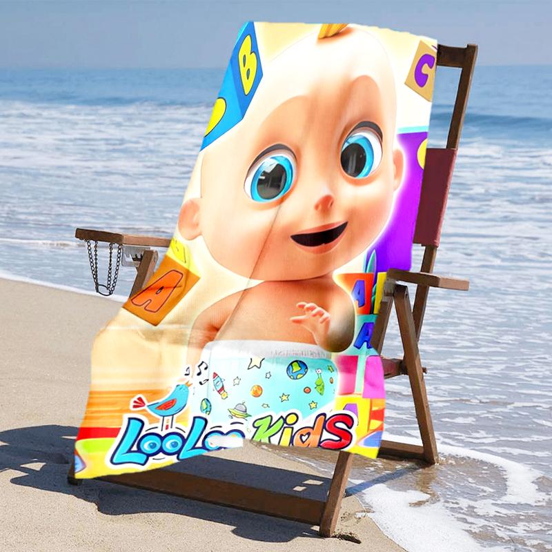 Ultra-Soft Beach Towel with CoComelon Theme,Ideal for Pool - Camping, Diving - Perfect Travel Essential, Vibrant Beach Towel.
