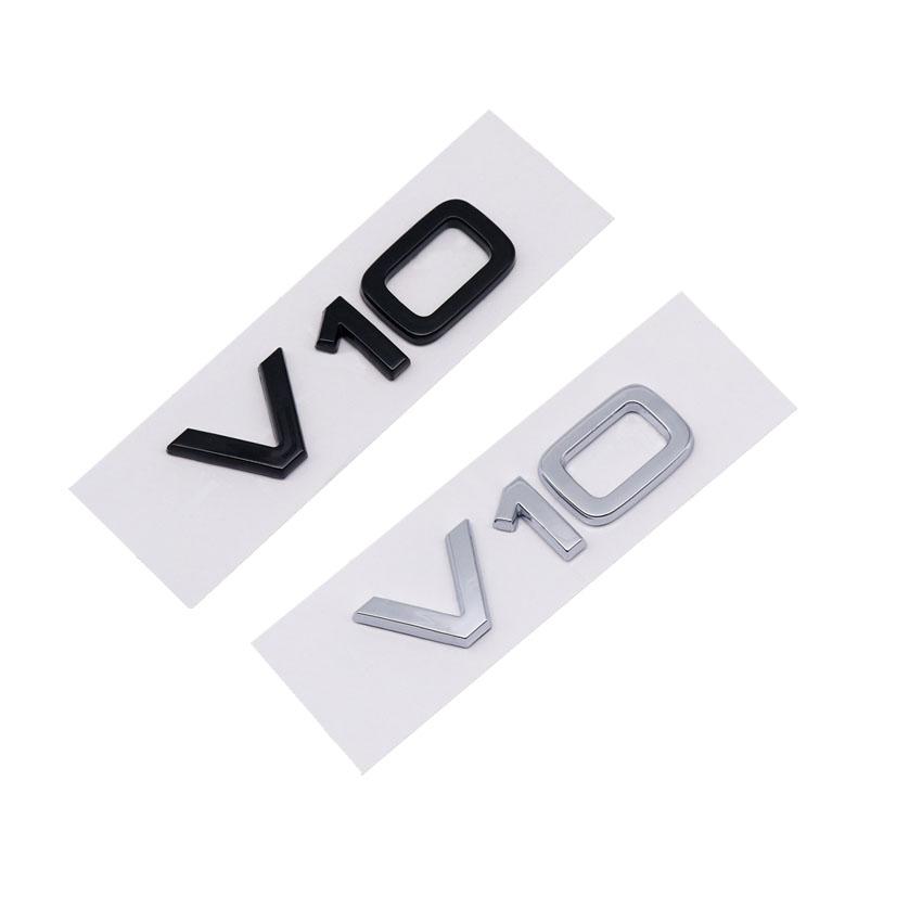 V6T V8T W12 V10 Logo Car Trunk Emblem Badge Sticker ABS Car Refurbishment Decoration Black Knight Style Modification Suitable