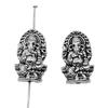 2pcs Double-Sided Indian God Of Wealth Ganesha Beads Beads Antique Silver Color Zinc Alloy 14X22mm