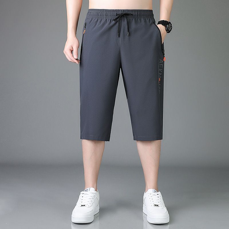 Мужские шорты Ice Silk Quick Dry Shorts, свободные прямые летние повседневные спортивные брюки