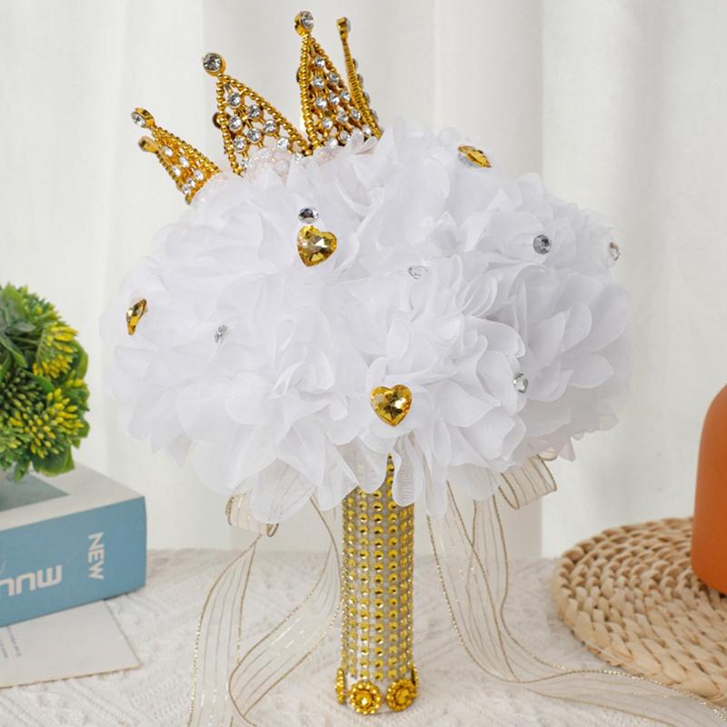 Crown Diamond Bridal Bouquet Wedding Simulation Bouquet Home Party Decoration