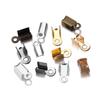 200pcs/Pack Cove Clasps Cord End Caps String Ribbon Leather Clip Tip Fold Crimp Bead Connectors For Jewelry Making DIY Supplies