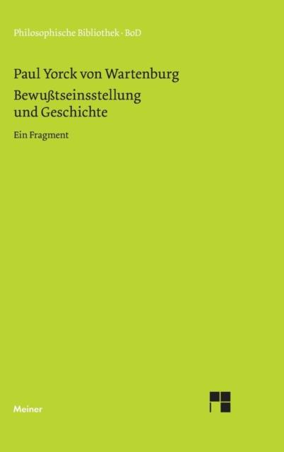 The Bewusstseinsstellung Und Geschichte Book