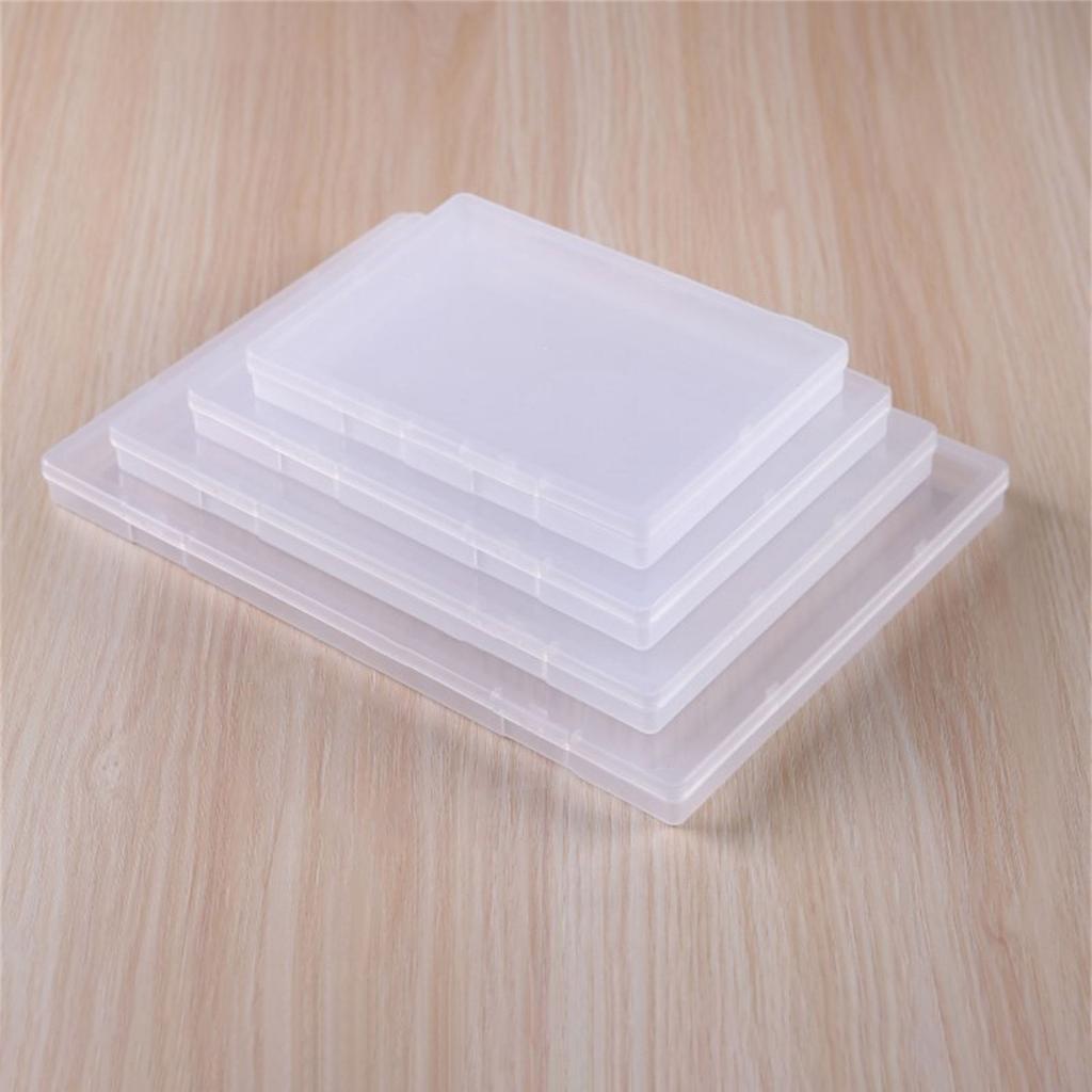Упаковка из 5 прозрачных плоских пластиковых коробок для хранения бусин, инструментов, писем и бумаг, прозрачные органайзеры