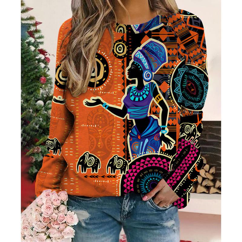 Ethnic Style Mexican Floral Sweatshirts 3D Print Women Y2K Hoodies Long Sleeve Hoodie Oversized Pullovers Woman Tops Clothing