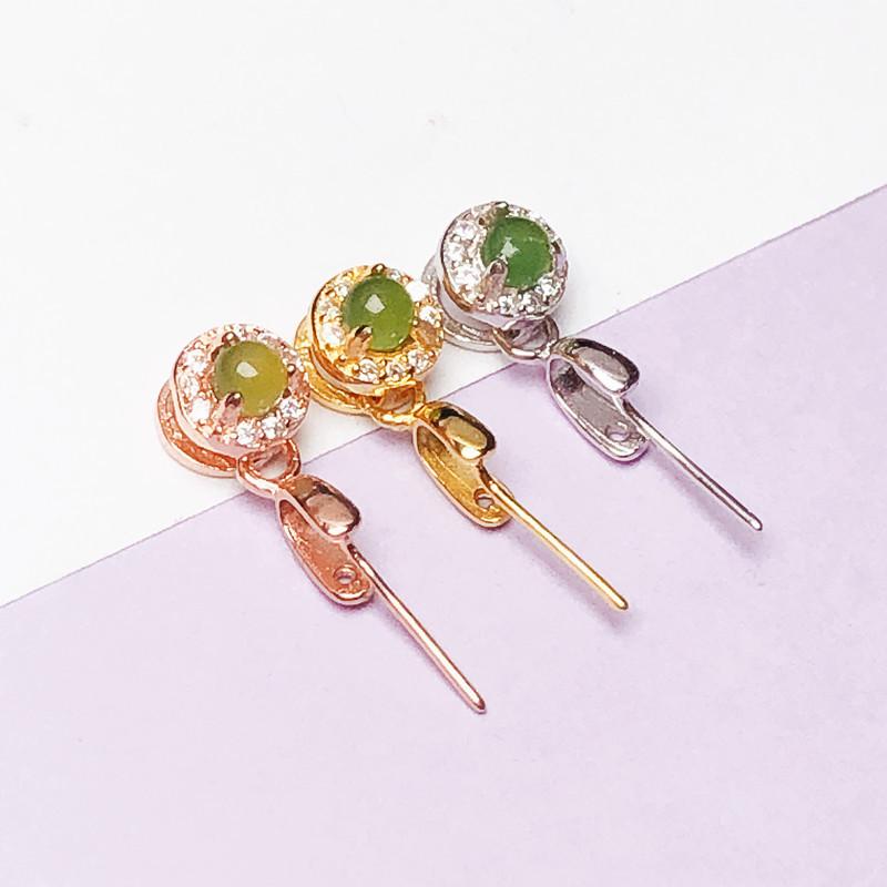 Пряжка из стерлингового серебра S925 для ожерелья Jade Buddha/Guanyin Pixiu