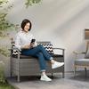 160L Storage Two-Seater Rattan Bench - Grey
