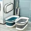 Foldable Mop Bucket Collapsible Portable Wash Basin Car Washing Bucket with Handle Fishing Pail Tools Large-capacity Barrel