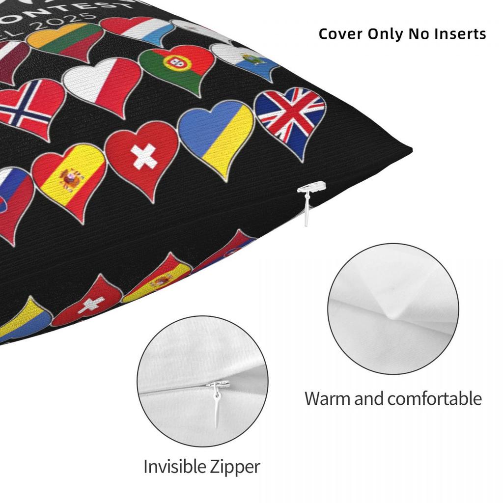 All Flag Eurovision Song Contest Pillow Case Basel Cushion Covers Decorative Throw Pillow Case Cover For Home 40X40Cm