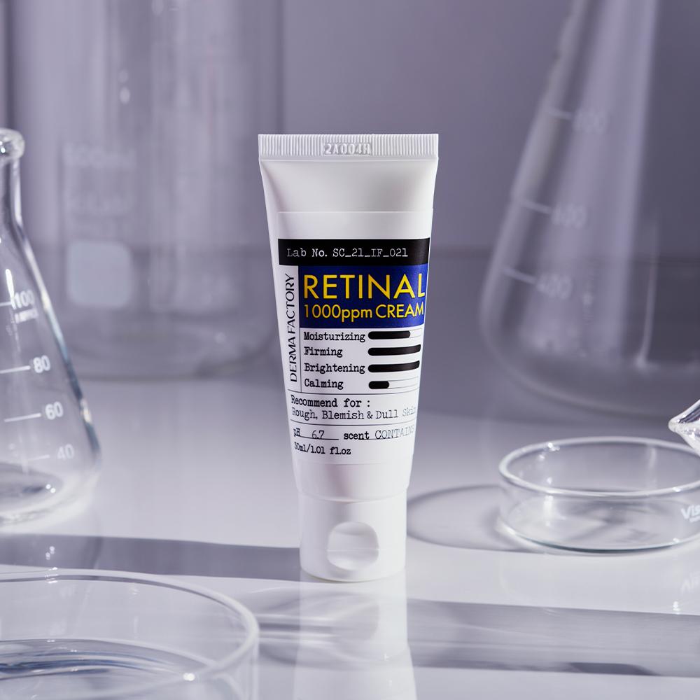 DERMA FACTORY Крем с ретинолом 1000 ppm 30 мл – Ночной уход против морщин, для уплотнения, обновления и увлажнения кожи, Корейский