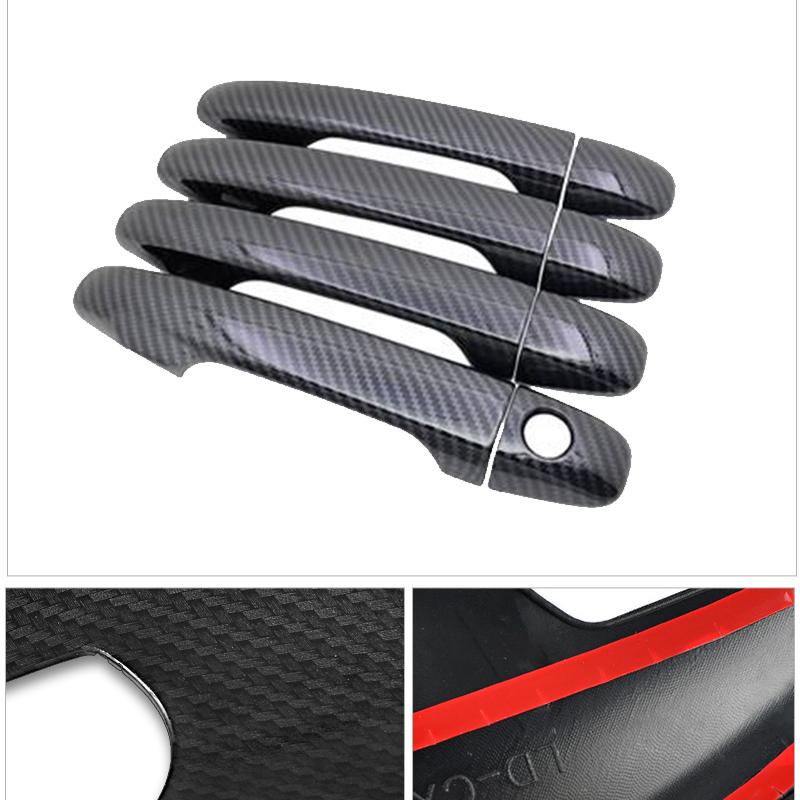 Car exterior Accessories Chrome Carbon Fiber Door Handle Cover Stickers for Toyota Venza AV10 10 2008 2009 2010 2011 2012~2017