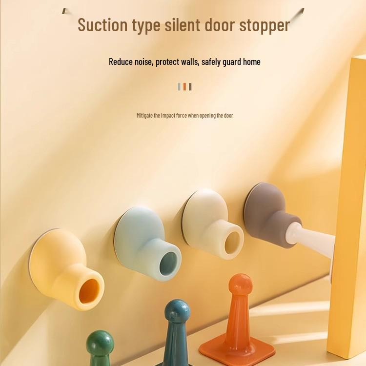 Набор из 2 силиконовых магнитных дверных стопоров с защитой от ударов - Креативный дизайн с круглой головкой
