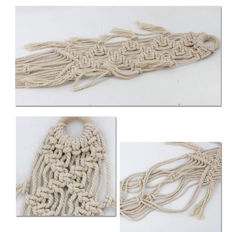 Держатель для цветочного горшка с растениями, плетеный вязаный гобелен в стиле макраме, подвесная корзина для дома, новинка