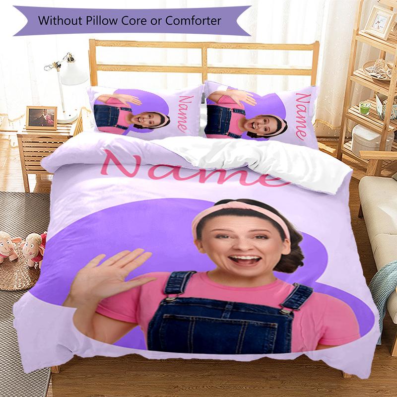 3pcs Ms Rachel2 Cover Set - Personalized Name, HD Printed Bedding with 1 Cover and 2 Pillowcases - Perfect for Home Decor, Easy Care