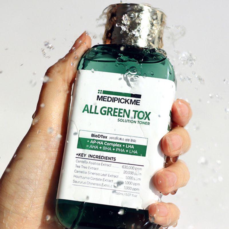Medipickme Тонер-пилинг All Green Tox Solution 150мл